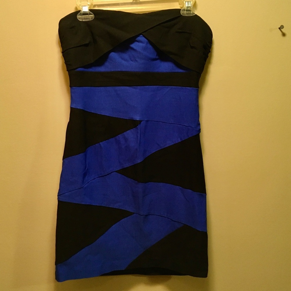 Sexy Bodycon Stretch Style Dress Blue & Black Size M 8